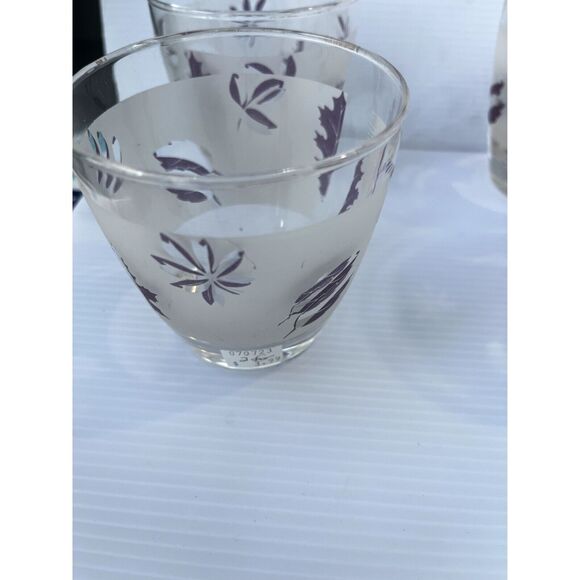 Vintage Libbey Silver Leaf Frosted Glasses - Set of 6 - Picture 3 of 9